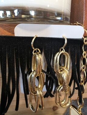 Gold Link Drop Earrings - Women Jewelry